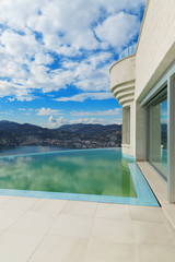 Fototapeta na wymiar Penthouse with pool, exterior
