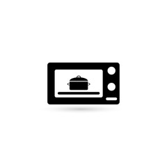 cooking in a microwave oven vector