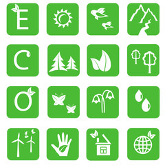 twelve ecology icons