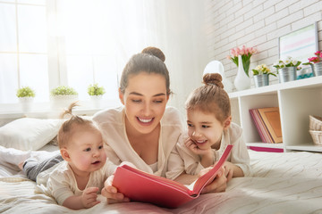 mother reading a book