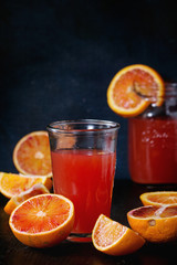 Blood oranges with juice