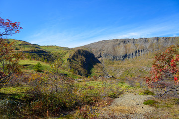 Shibu pass and Mt.Kusatsu-Shirane in autumn in Gunma, Japan