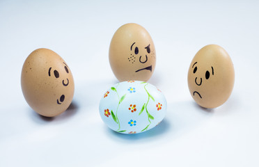 Egg faces and an easter egg