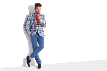 smart casual man standing in white studio