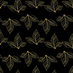 gold leaves seamless
