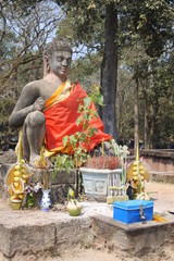 Buddha Statue auf der Elefanten Terrasse in Angkor Thom