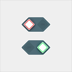 Toggle Switch On and Off position. Button. Vector Illustration