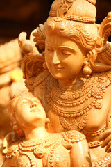 sculpture of lord vishnu and lakshmi