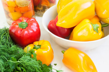 peppers on the plate