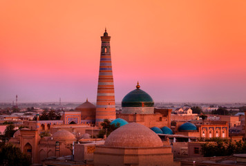 Minaret and madrassah of Islam- Hodge in the old Khiva
