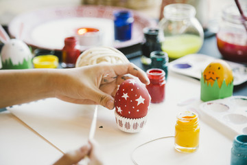 Coloring Easter Eggs for easter day concept