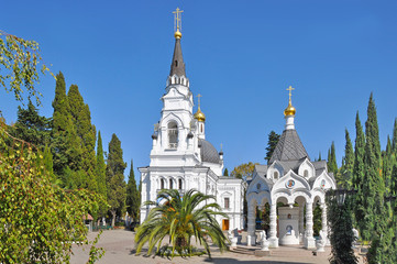 Fototapeta na wymiar The Cathedral of St. Michael the Archangel is the oldest Orthodox Church in Sochi. Russia.