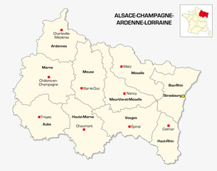 Naklejka premium New French administrative region Alsace-Champagne-Ardenne-Lorraine
