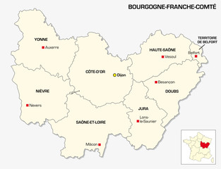 New French administrative region Bourgogne-Franche Comte