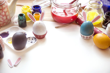Coloring Easter Eggs for easter day concept