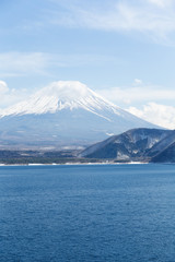 Mountain Fuji and lake