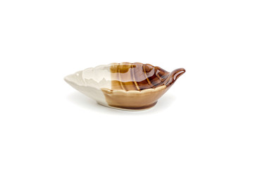 small ceramic bowl on white background