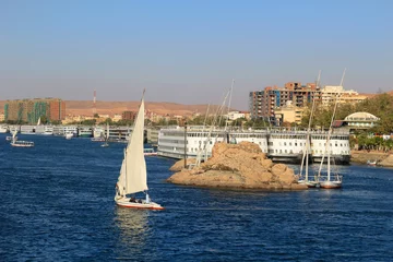 Wandcirkels plexiglas Fellucca in Aswan, Egypt © GVictoria