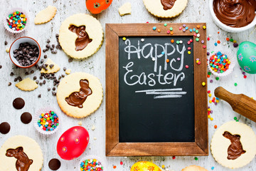 Colorful Happy Easter baking background