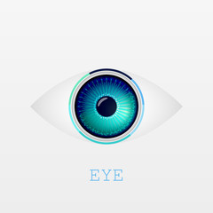 Vector color eye design. Hi-tech concept
