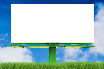 blank billboard with blue sky background