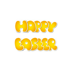 Happy Easter Design isolated on White Background. 