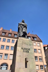 Monument to the Renaissance artist Albrecht Dürer in the city of Nuremberg, Bavaria, Germany