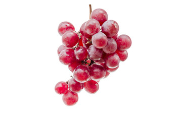 close up of red grape isolated white background