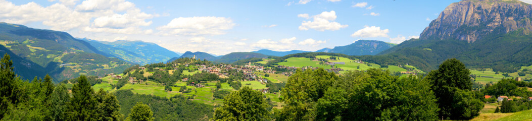 Fototapeta na wymiar Panoramic landscape at Italian South Tyrol.