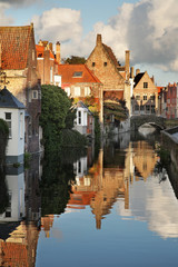 Fototapeta na wymiar Canal in Bruges. Flanders. Belgium