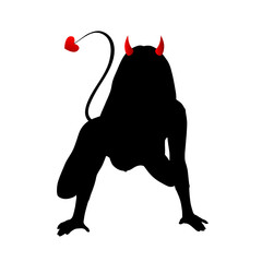 girl devil silhouette illustration
