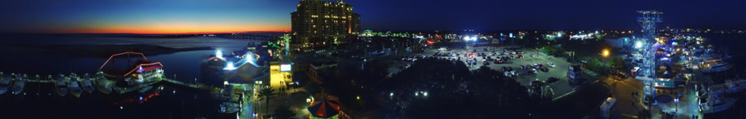 Fototapeta na wymiar Destin, Florida. Aerial view at night