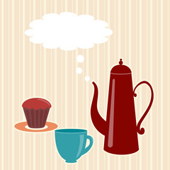 Greeting card with teapot