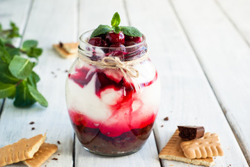 Sweet cherry cheesecake