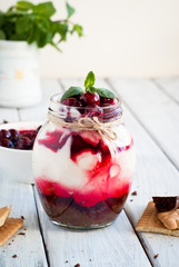 Sweet cherry cheesecake