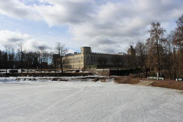 Gatchina Palace in spring, March 2016. Gatchina, Leningrad region.