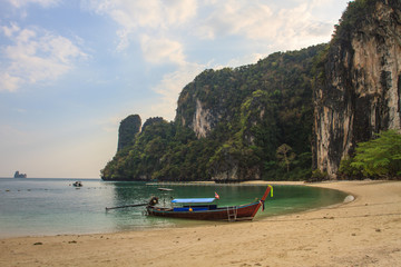 Long tail boats on the coast of Andaman sea