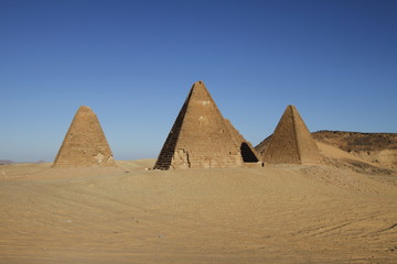 Fototapeta na wymiar Group of pyramids in Sudan