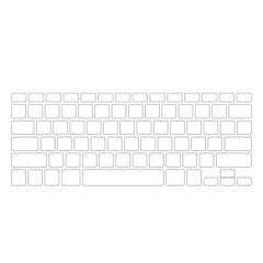 Blank white computer keyboard button layout template, vector illustration eps 10