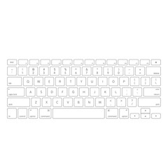 White computer keyboard button layout template with letters, vector illustration eps 10
