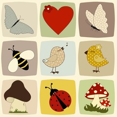 Set of childish cartoon