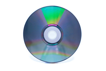 Disk DVD CD on white background.