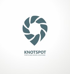 Ports and docks location guide creative symbol concept