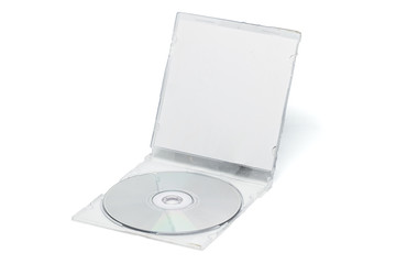Disk DVD CD on white background.