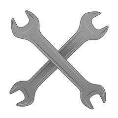 Two crossed wrenches