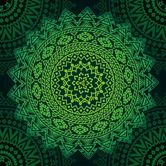 Seamless oriental pattern, indian ethnic background with mandala ornament. Vector illustration.