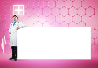 Fototapeta premium Doctor with banner