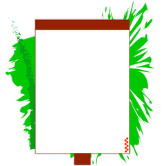 Vector white blank on bright green background