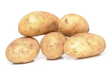 Potatoes isolated on white
