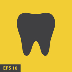 tooth icon, yellow icon. eps 10 .